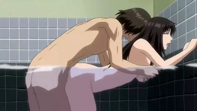 Animated Bathroom Sex - Anime with a storyline and fucking with a hentai chick in the bathroom -  PORNVOV
